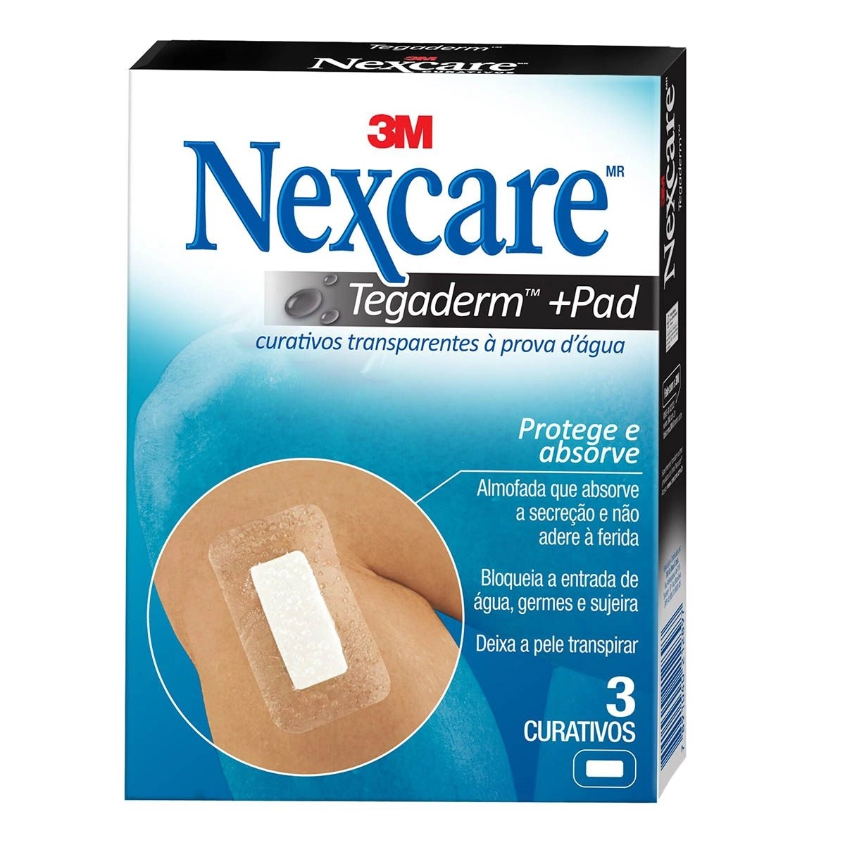 Curativos Tegaderm Nexcare com Pad 3 unidades