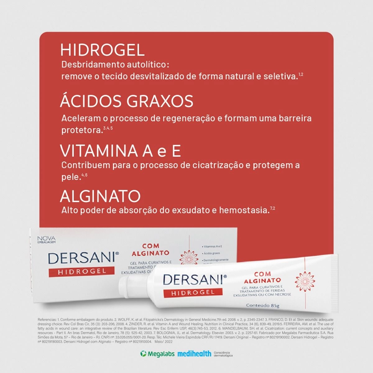 Dersani Hidrogel Gel Hidratante com Alginato 85g