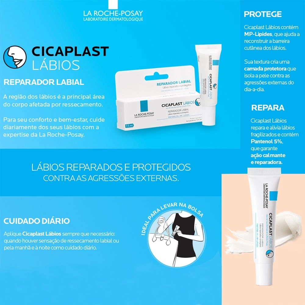 Cicaplast Lábios La Roche - Posay 7,5ML