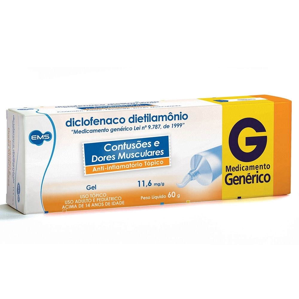 Diclofenaco Dietilamônio 11,6mg Gel 60g Genérico Ems