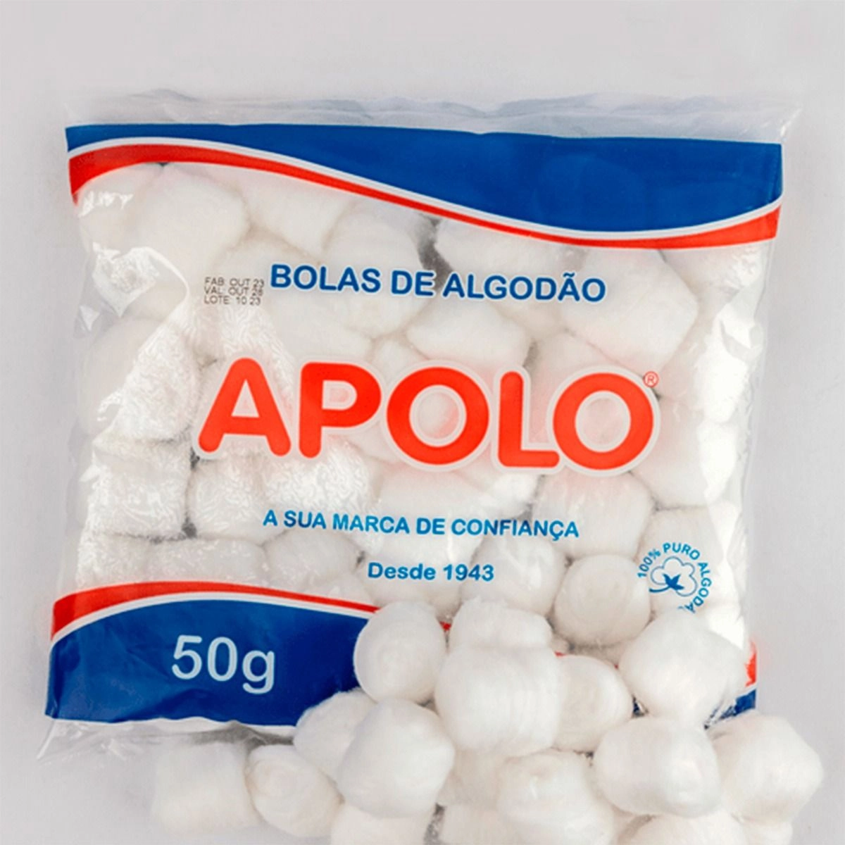 Algodão Bolas Hidrófilo Apolo Multiuso 50G