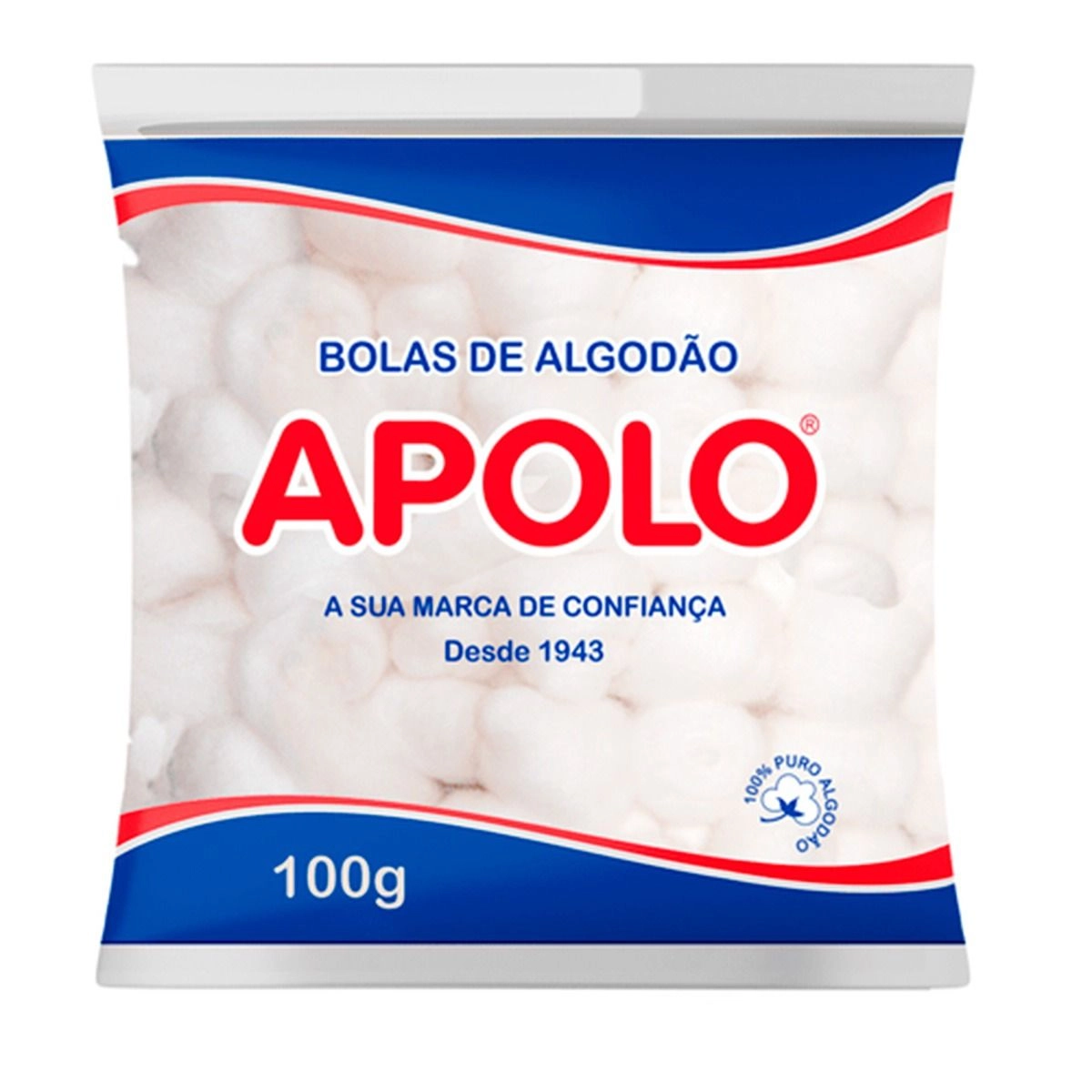 Algodão Em Bolas Hidrófilo Apolo Multiuso 100G