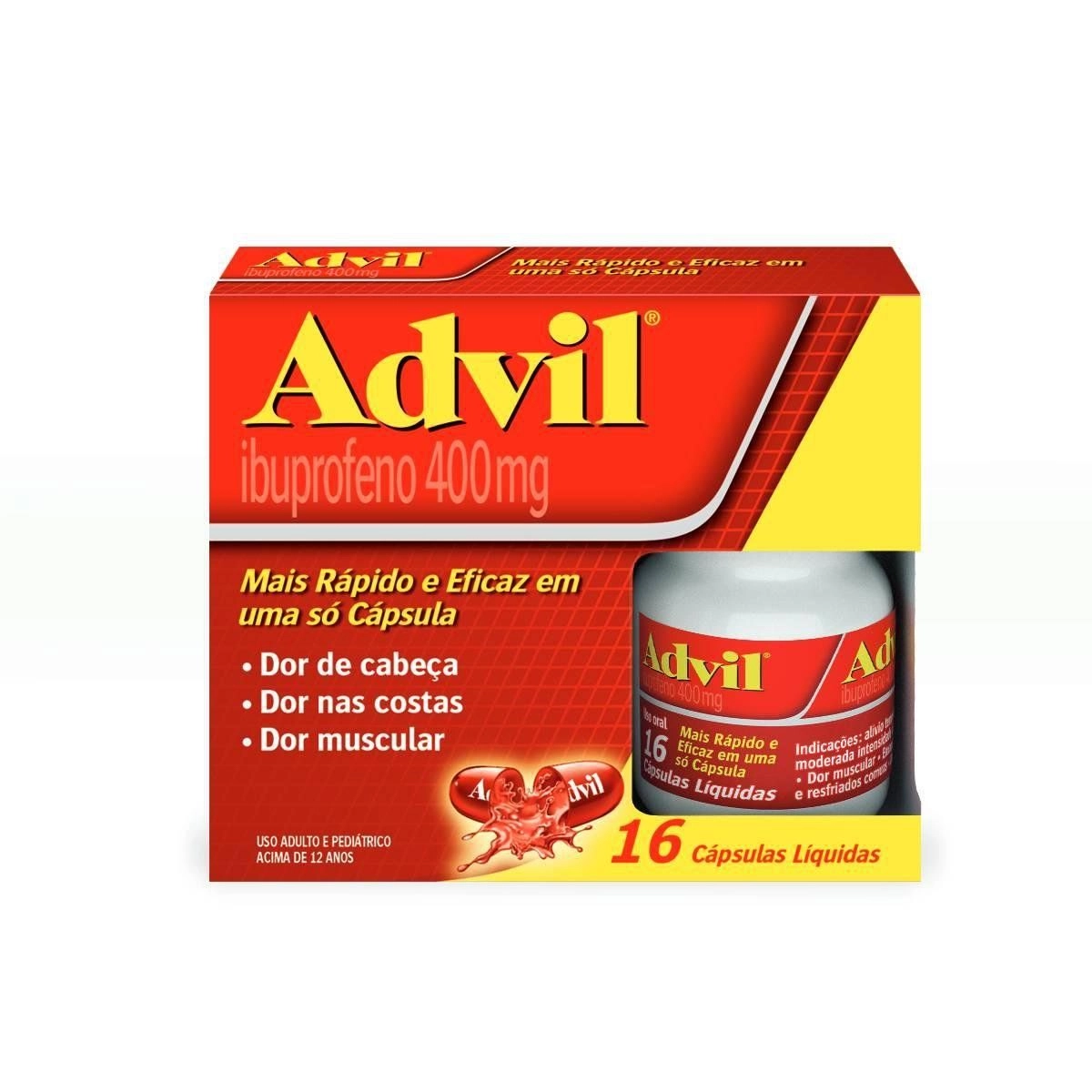 Advil 400Mg Com 16 Cápsulas