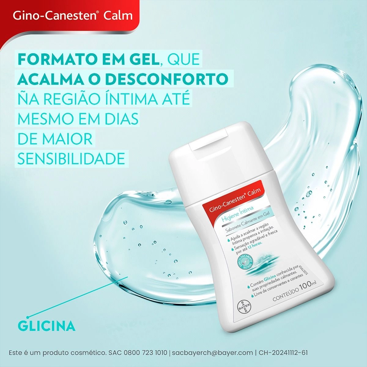 Gino-Canesten Calm Sabonete Íntimo em Gel para Coceira Vaginal 100ml Bayer