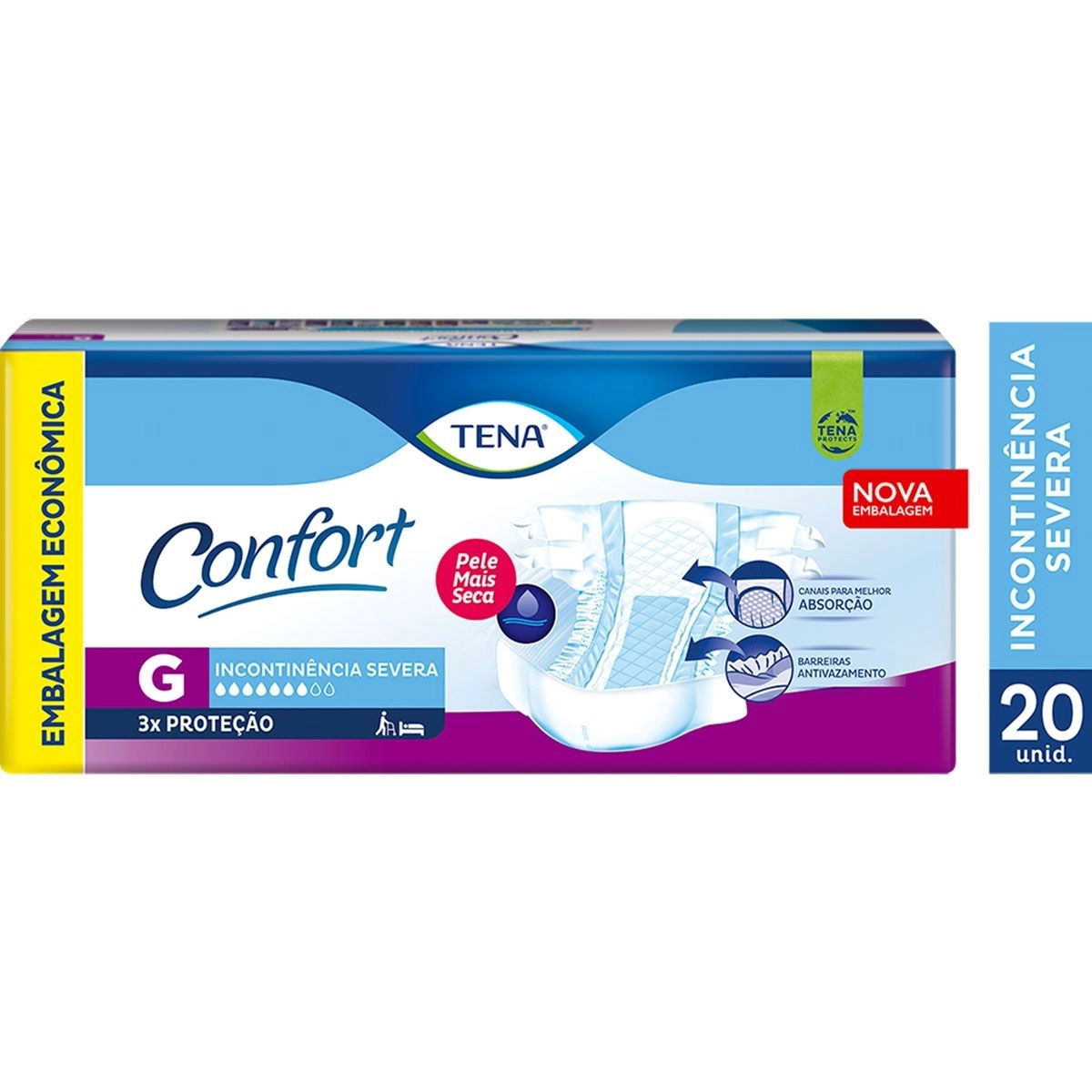 Fralda Geriátrica Tena Confort G 20 Unidades
