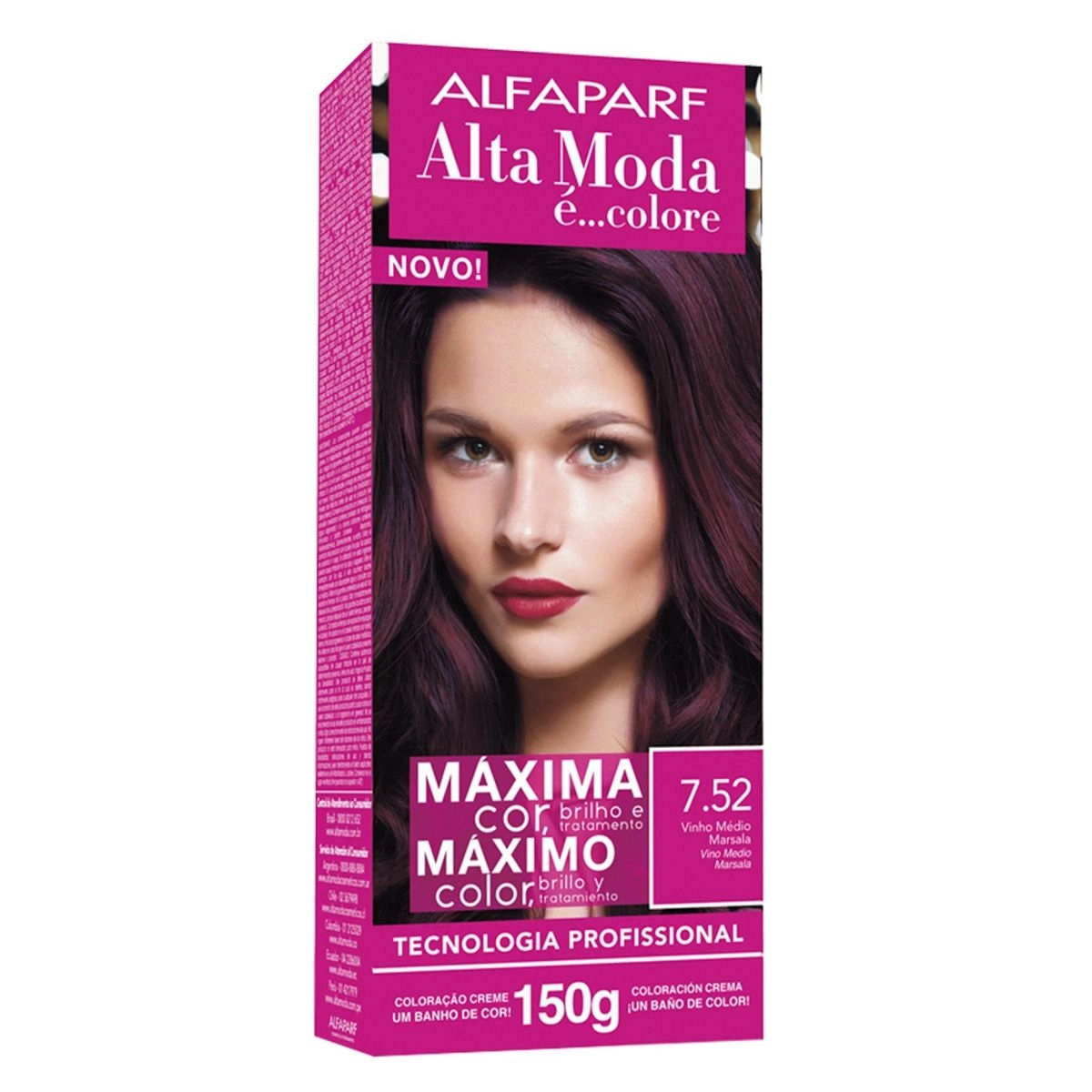 Tintura Alta Moda 7.52 Vinho Médio Marsala Alfaparf