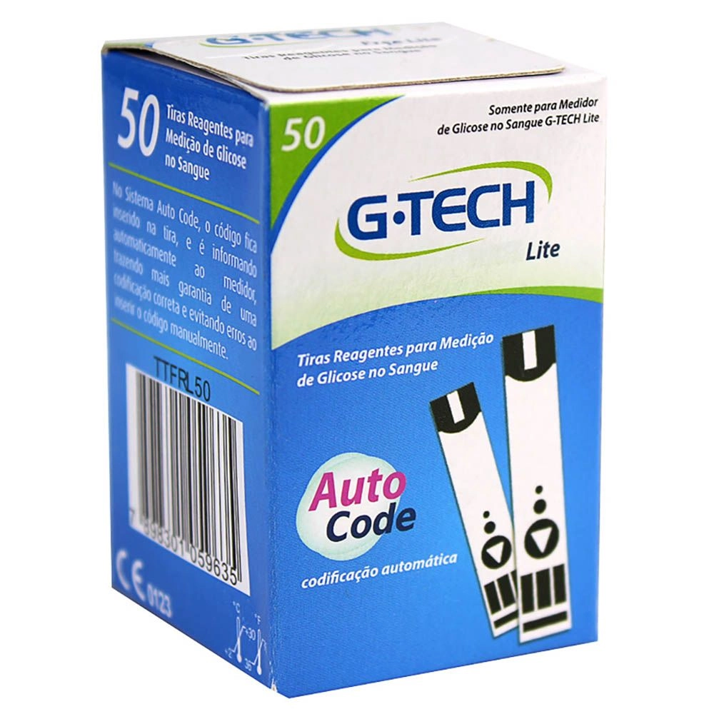 Tiras Reagentes Gtech Lite Com 50 Unidades