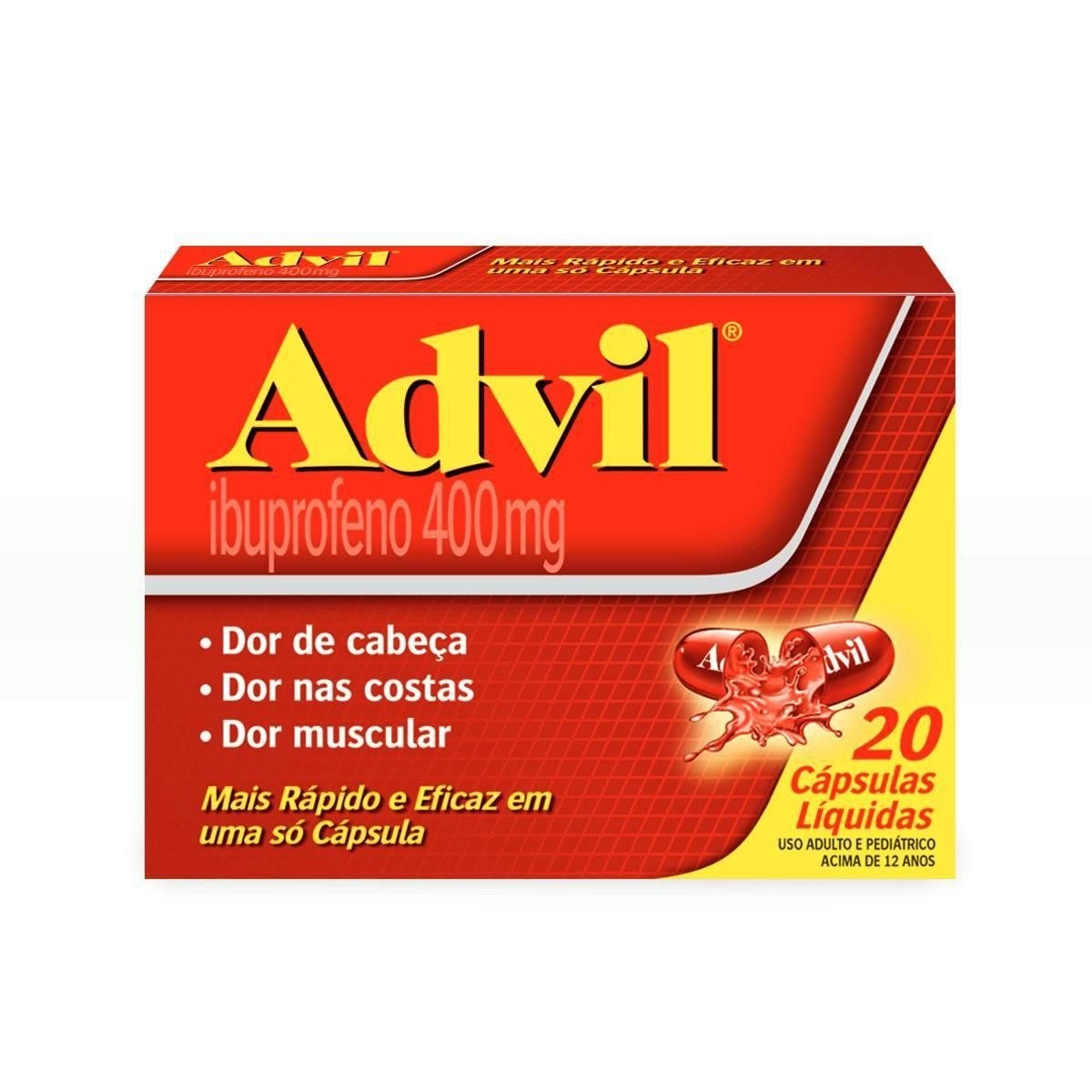 Advil 400Mg Com 20 Cápsulas