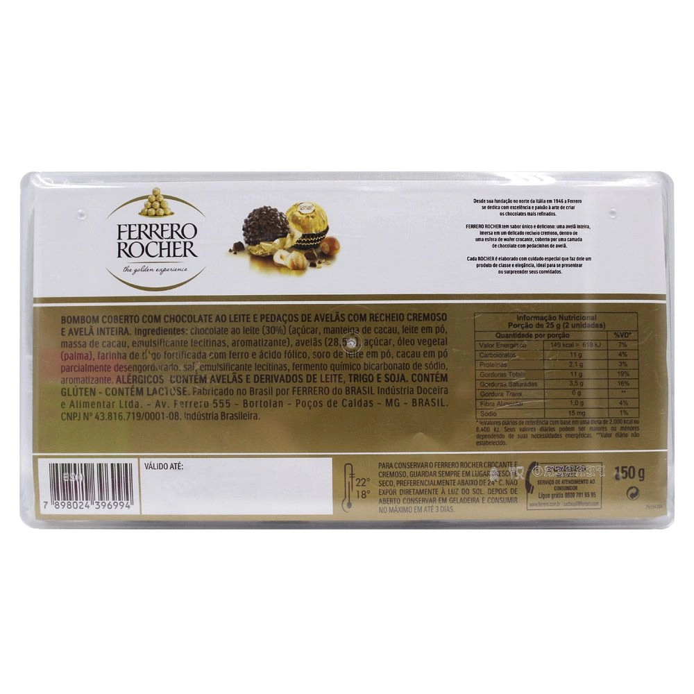 Bombom Ferrero Rocher Com 12 Unidades