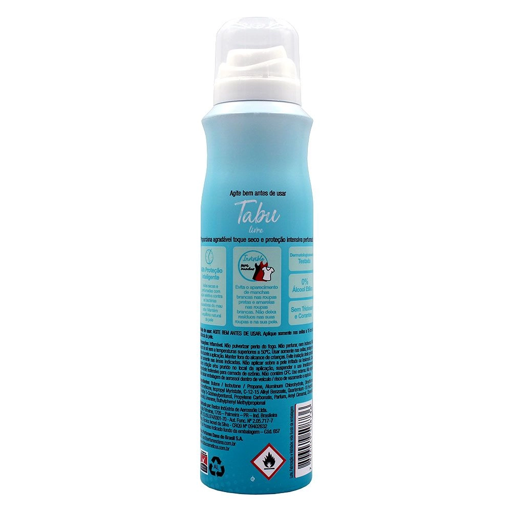 Desodorante Aerosol Tabu Livre 150Ml