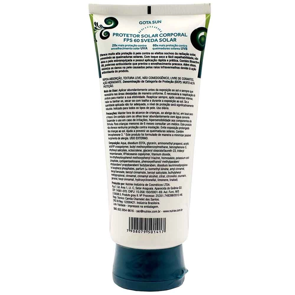 Protetor Solar Corporal Fps60 200ml Sveda Solar