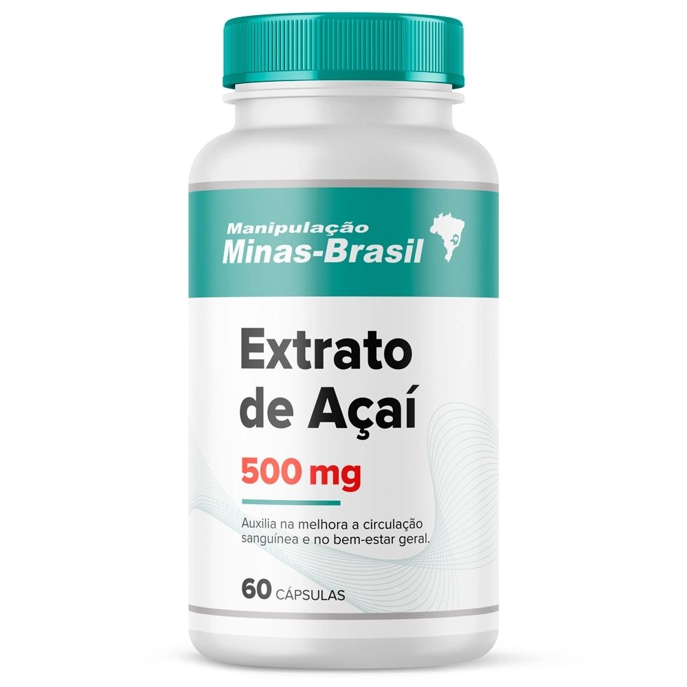 Extrato de Açaí 500MG com 60 Cápsulas