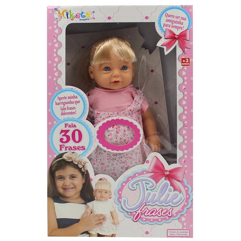 Boneca Julie 30 Frases Miketas Brinquedos Ref.: 0626