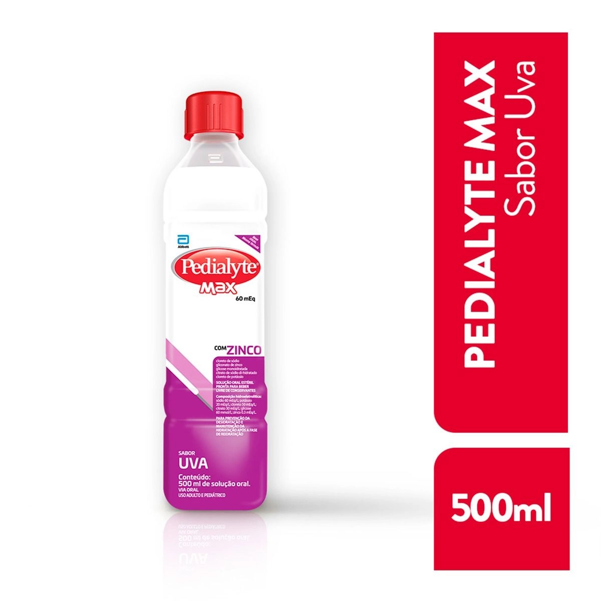 Pedialyte Max Sabor Uva 500Ml