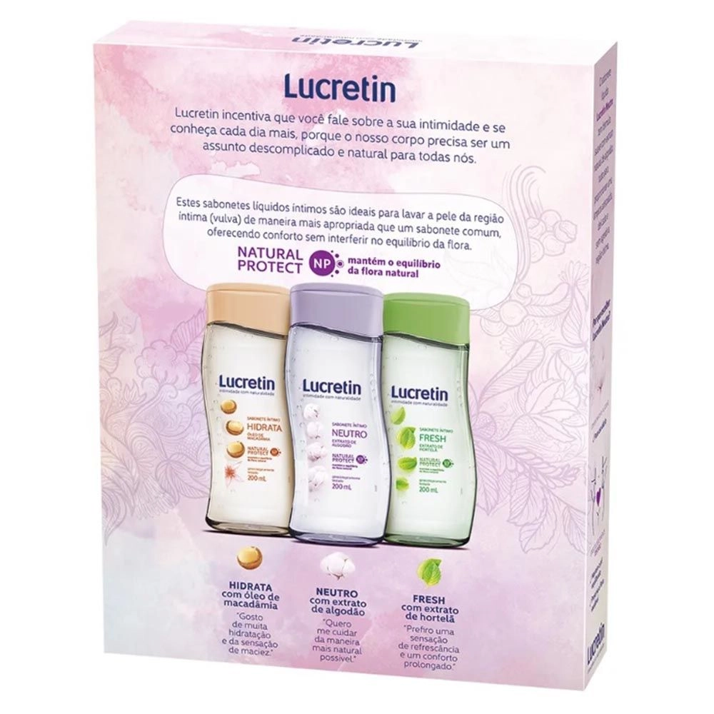 Kit Sabonete Líquido íntimo Lucretin Neutro Leve 2 Pague 1