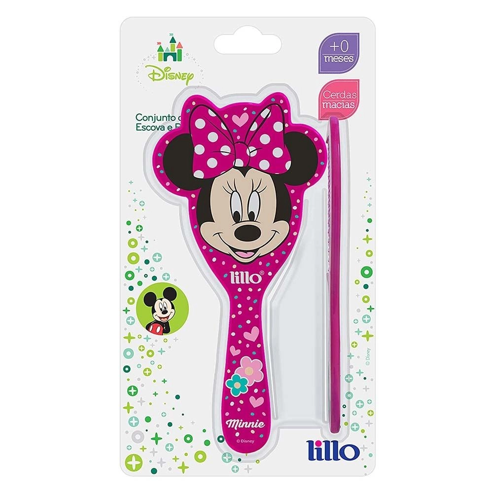 Conjunto De Escova E Pente Lillo Disney Rosa Ref-303130