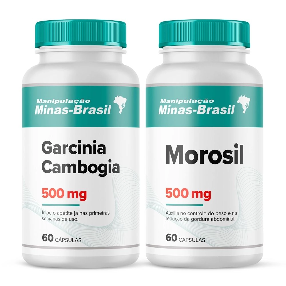 Kit Morosil 500 Mg 60 Cápsulas Com Garcinia Cambogia 500 Mg 60 Cápsulas