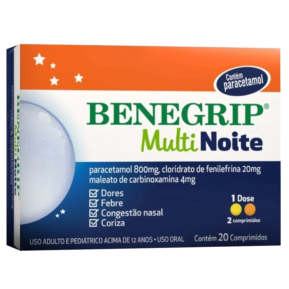Benegrip Multi Noite 20 Comprimidos