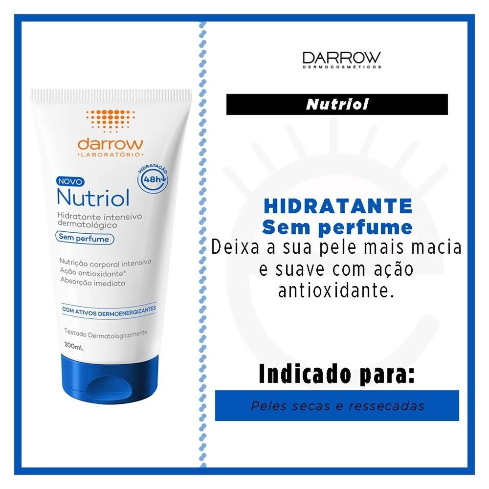 Locão Hidratante Nutriol Sem Perfume 200Ml