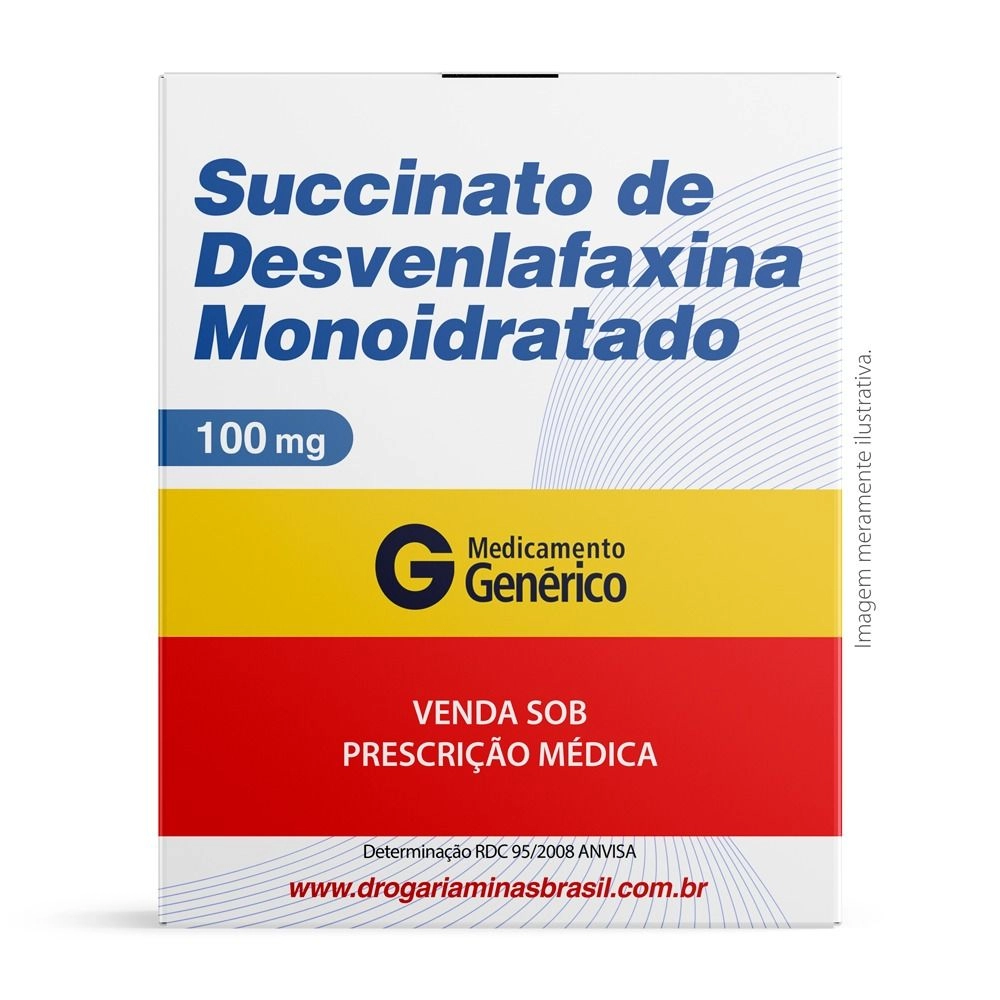 Succinato de Desvenlafaxina Monoidratado 100mg com 30 comprimidos revestidos de liberação prolongada Genérico Medley