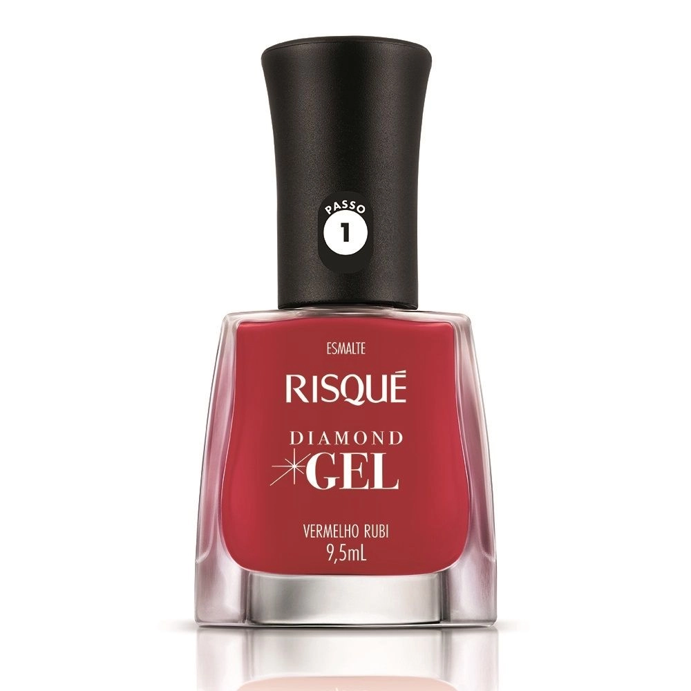 Esmalte Risqué Diamond Gel Vermelho Rubi 9,5Ml