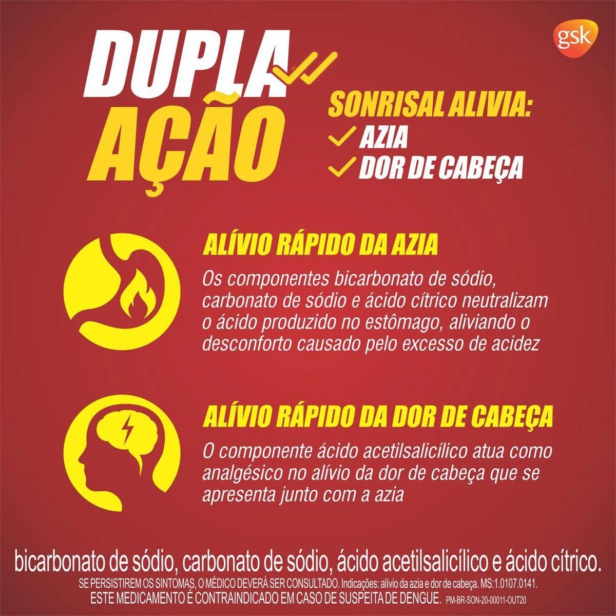 Sonrisal Tradicional com 10 comprimidos efervecentes