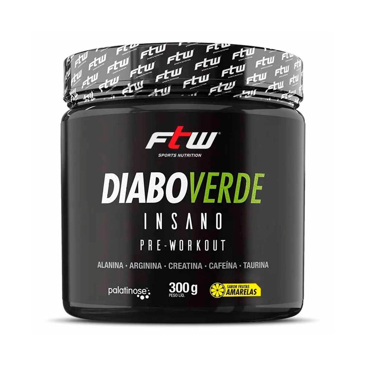 Pré Treino/ Pre-Workout Ftw Diabo Verde Insano Frutas Amarelas 300g