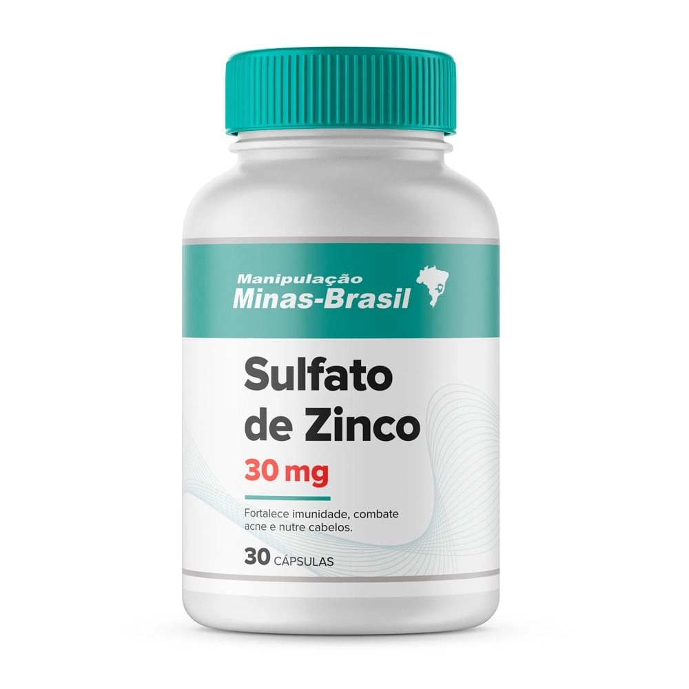 Sulfato de Zinco 30mg 30 Cápsulas