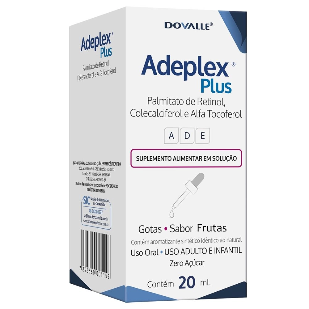 Adeplex Plus Gotas Sabor Frutas 20ml DoValle