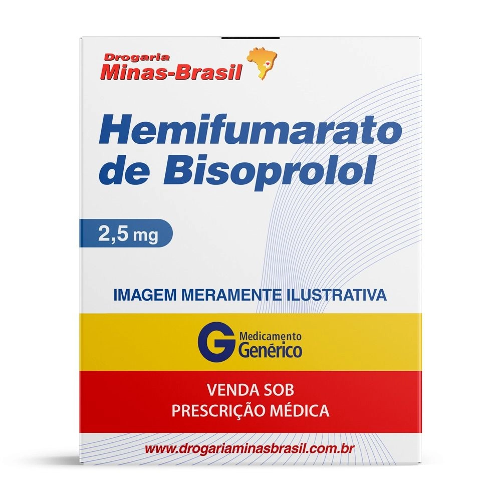 Hemifumarato de Bisoprolol 2,5mg com 30 comprimidos revestidos Genérico Medley