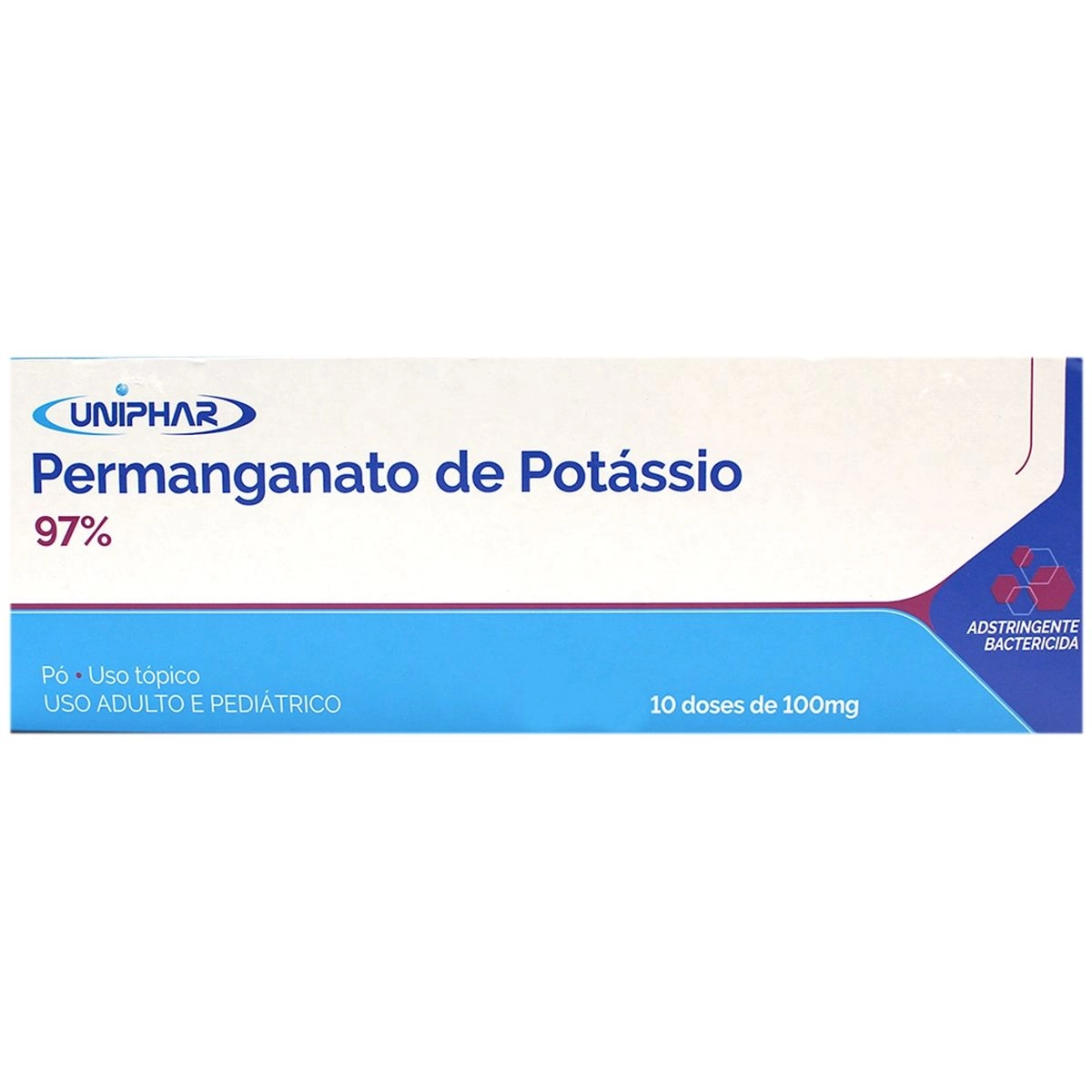 Permanganato de Potássio 97% 10 doses de 100mg Uniphar