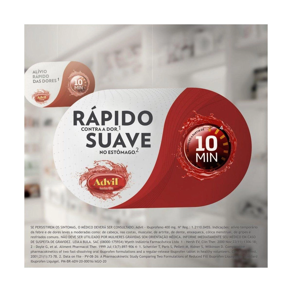 Advil 400mg com 3 cápsulas líquidas