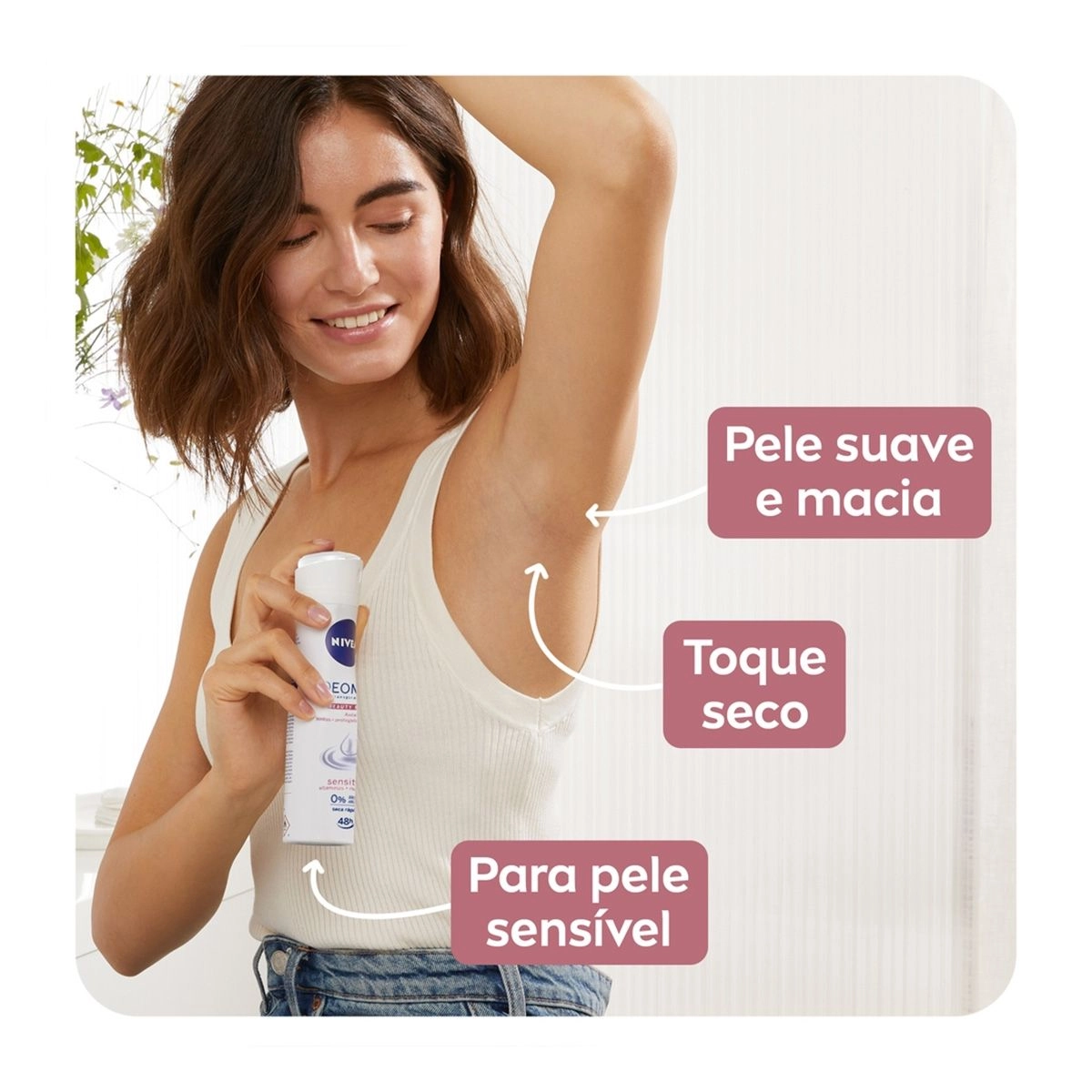 Desodorante Aerosol Nivea Deomilk Beauty Elixir Sensitive 150ml