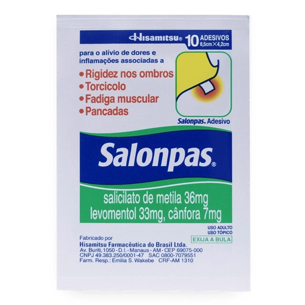 Salonpas com 10 adesivos pequenos Hisamitsu