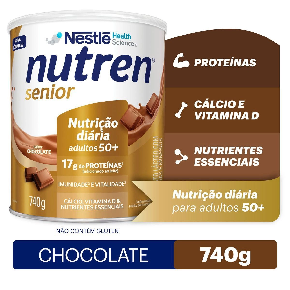 Complemento Alimentar Nutren Senior Chocolate 740g