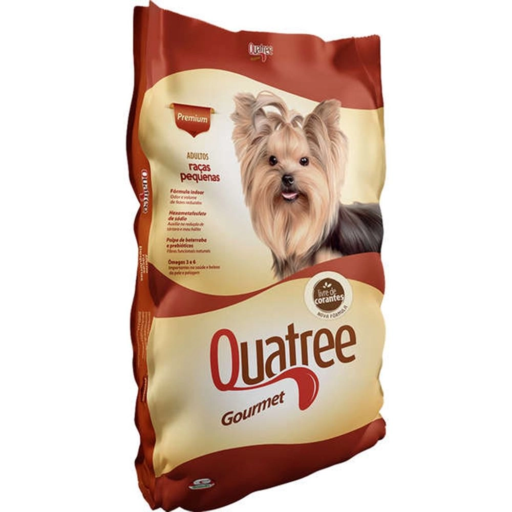 Ração Quatree Gourmet Sabor Peixe, Carne e Frango Para Cães Adultos Raças Pequenas 3Kg