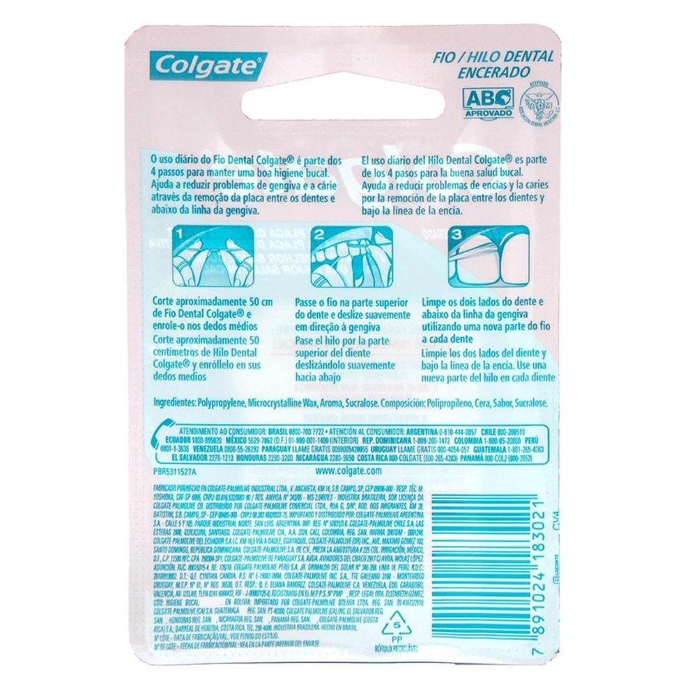 Fio Dental Colgate Sabor Menta 50 metros