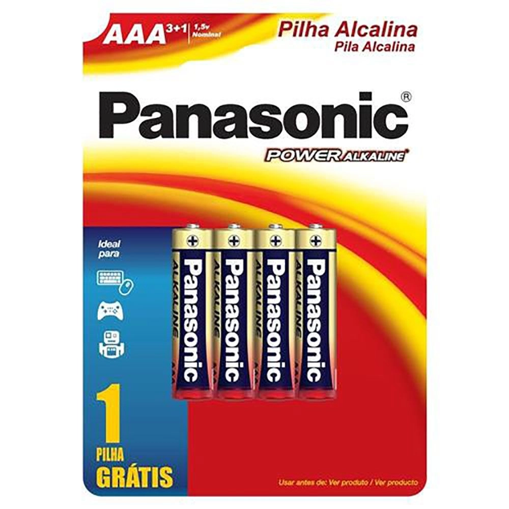 Pilha Alcalina AAA Panasonic Leve 4 Pague 3
