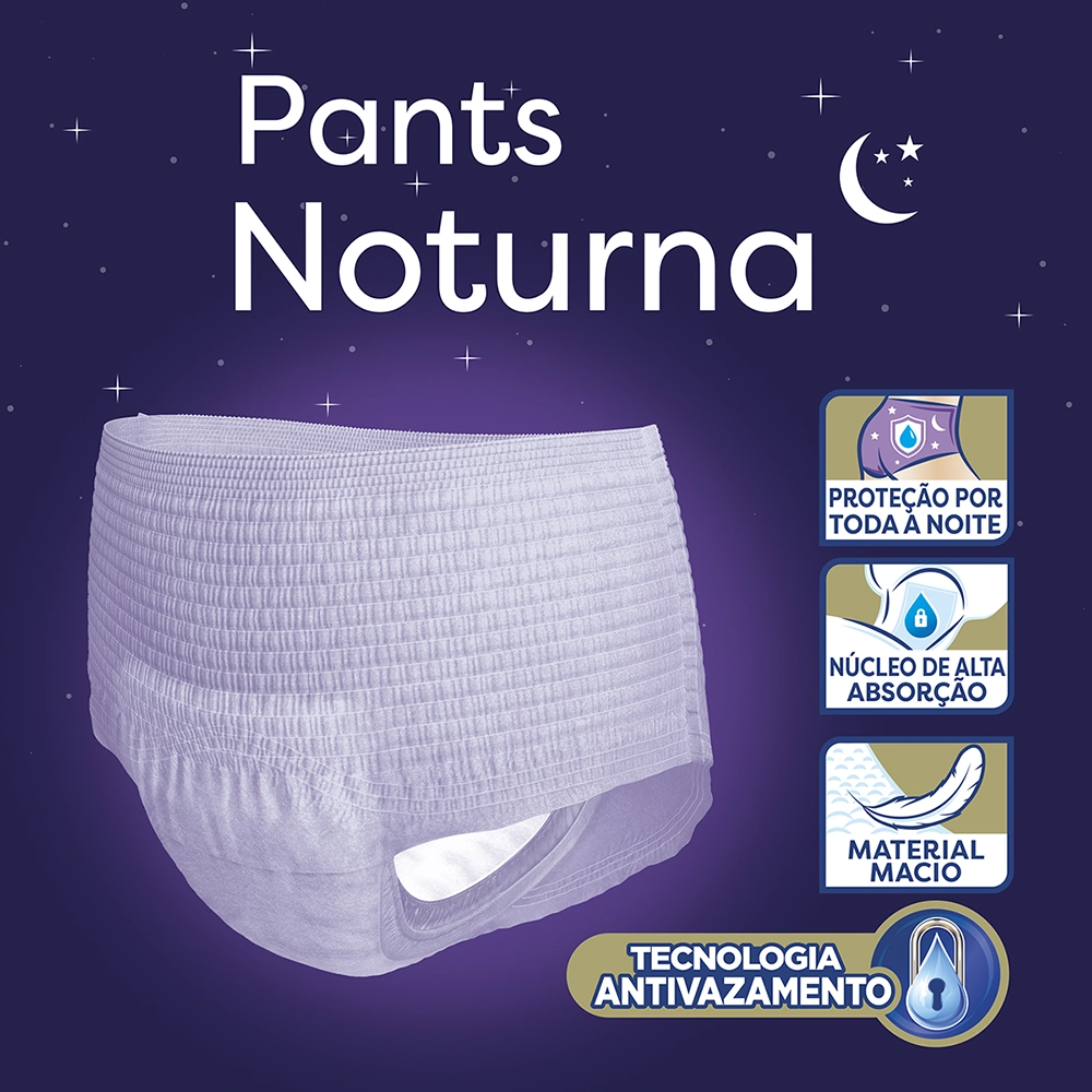 Roupa Íntima Descartável Pants Noturna Tamanho Grande e Extra Grande 7 unidades Tena