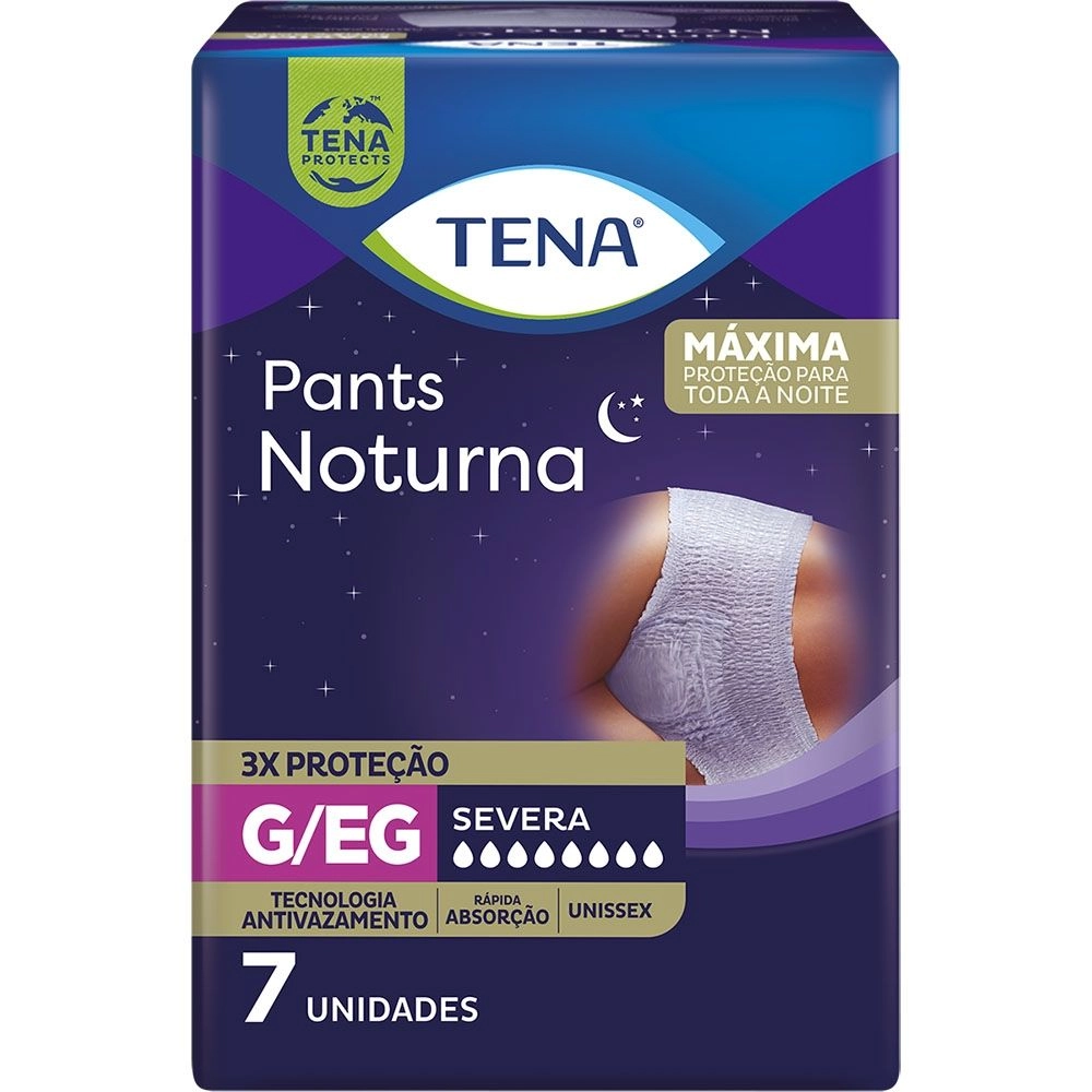 Roupa Íntima Descartável Pants Noturna Tamanho Grande e Extra Grande 7 unidades Tena