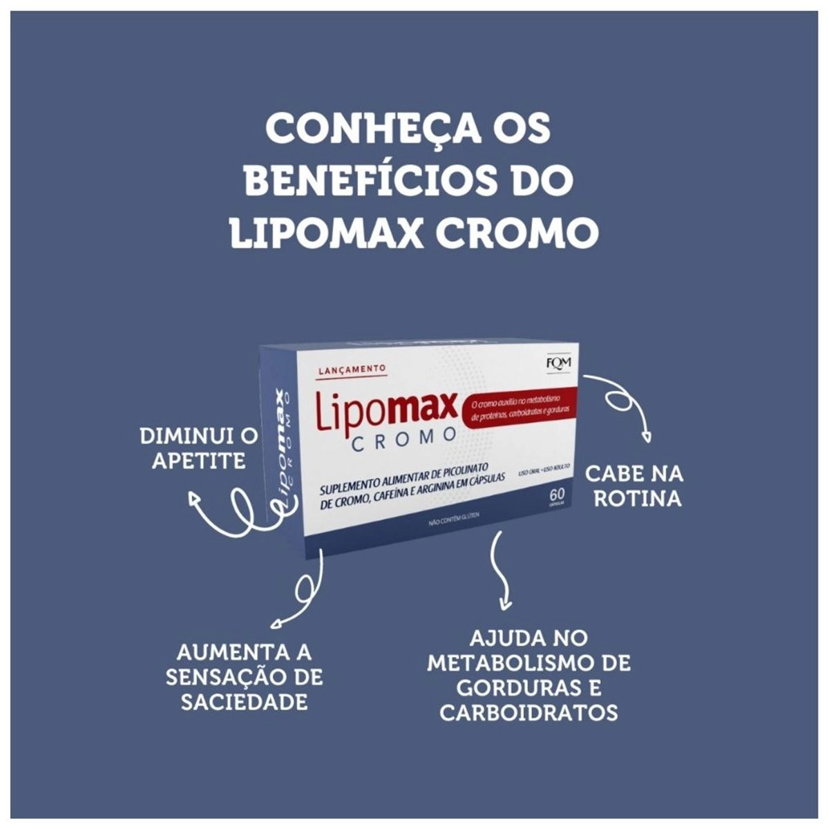 Lipomax Cromo com 60 Cápsulas