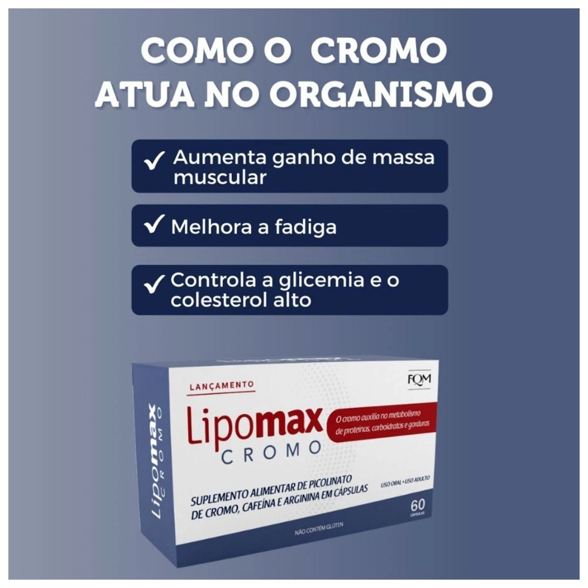 Lipomax Cromo com 60 Cápsulas