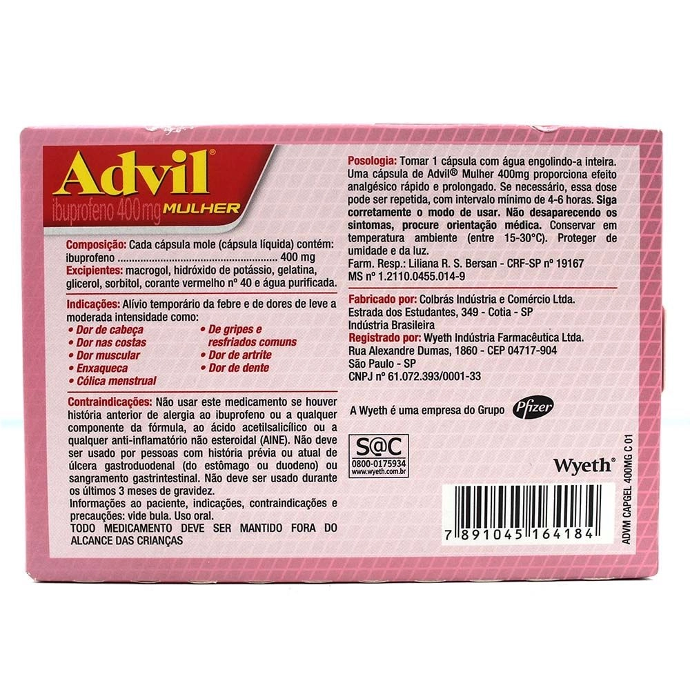 Advil Mulher com 10 Cápsulas Líquidas