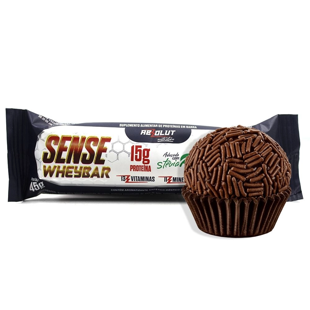 Barra Sense Wheybar Brigadeiro 45g Absolut Nutrition
