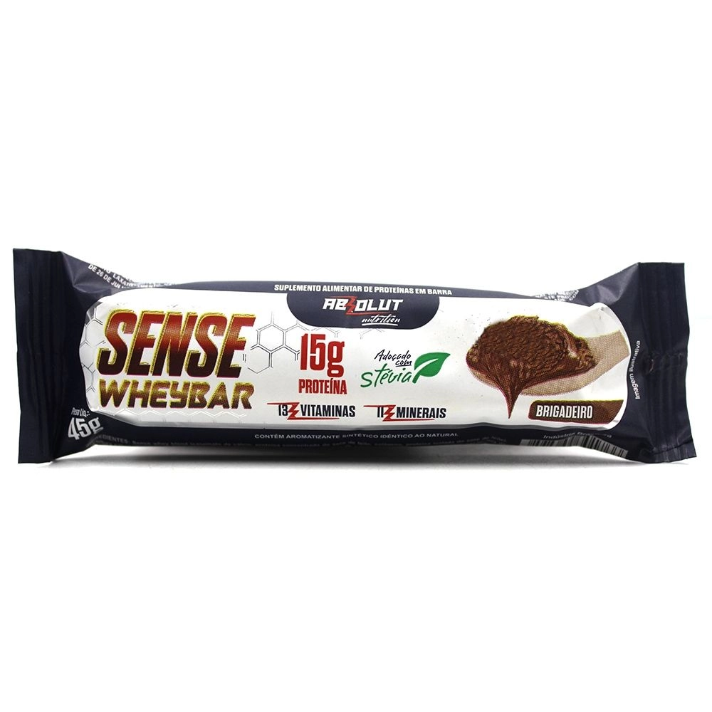 Barra Sense Wheybar Brigadeiro 45g Absolut Nutrition