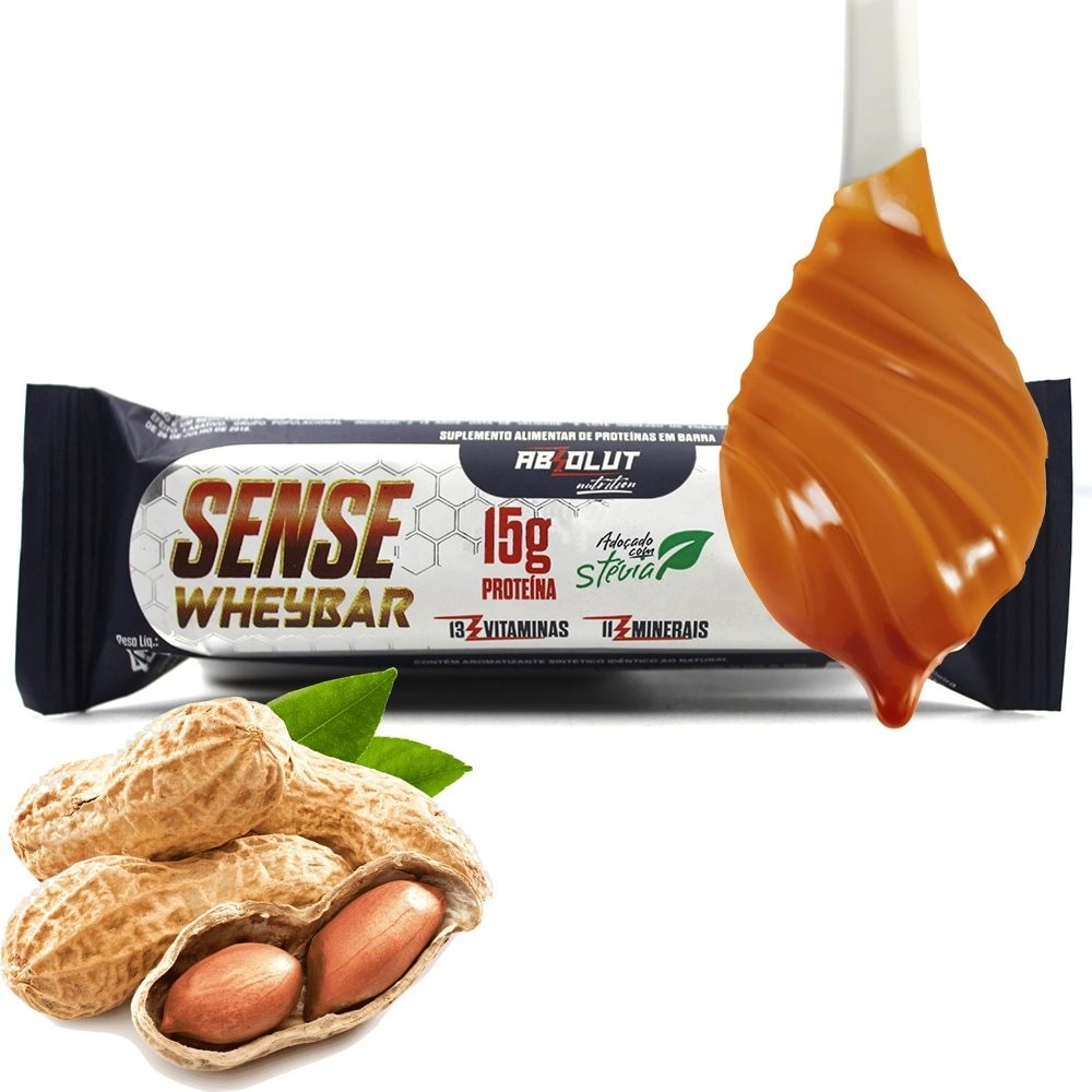 Whey Sense Barra Absolut Caramelo Com Amendoim 45g