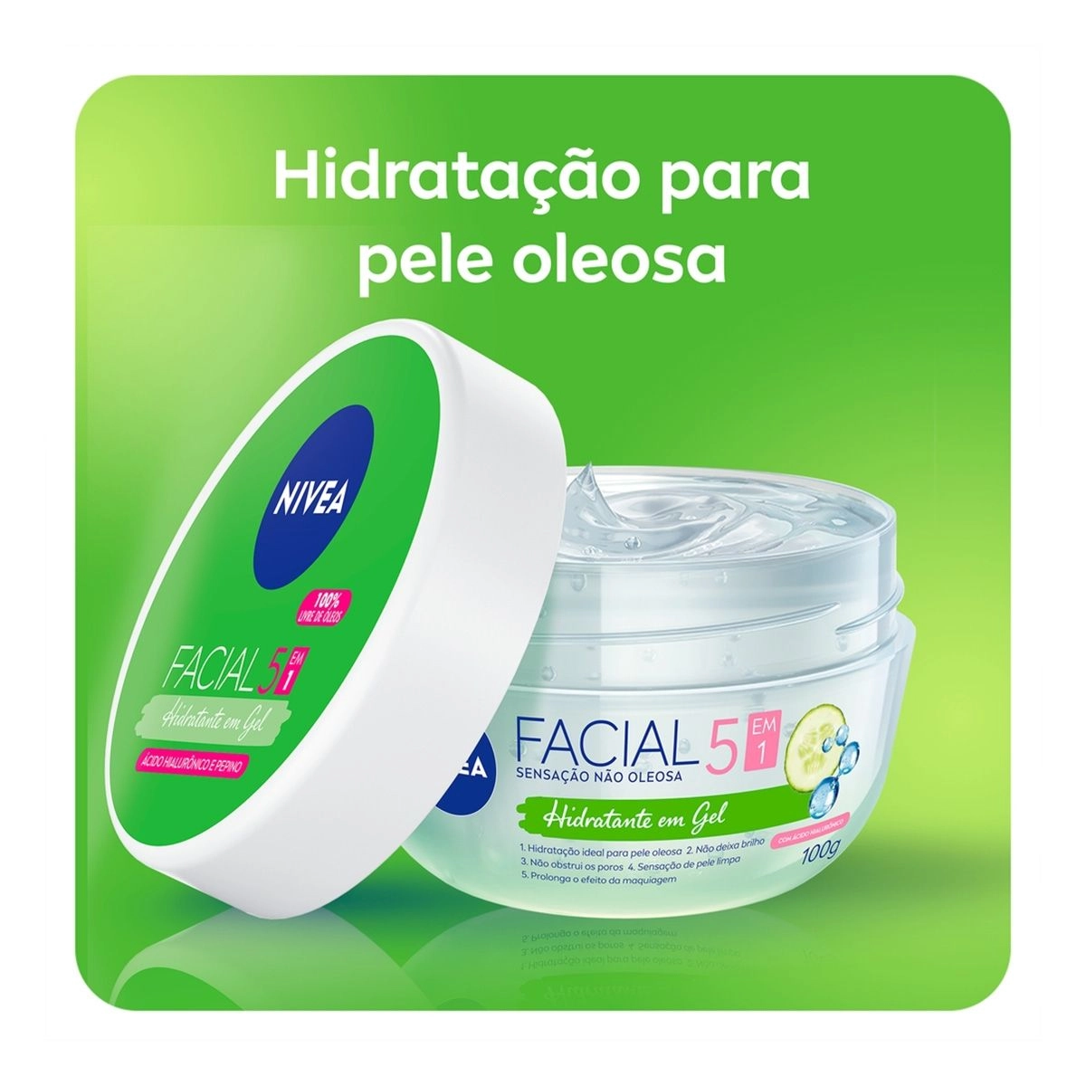 Hidratante em Gel Facial Nivea Com Pepino e Ácido Hialurônico 100g