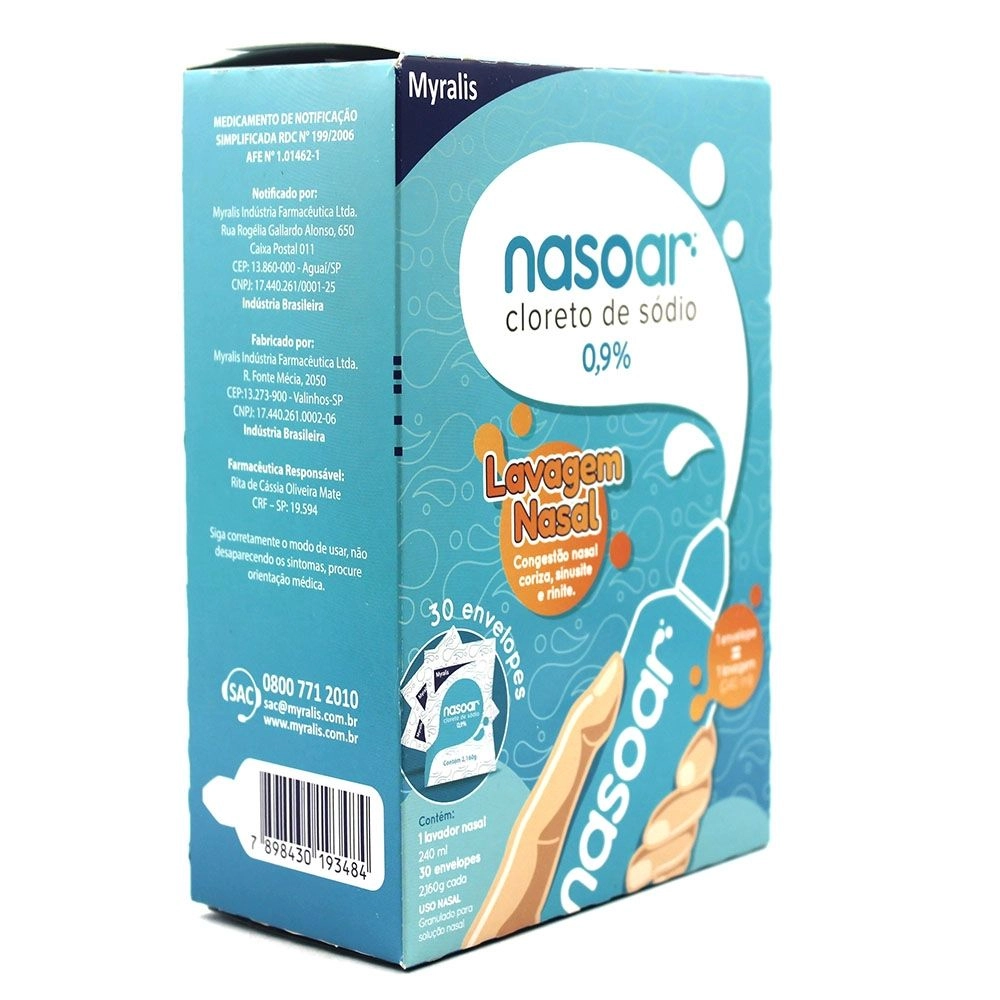 Kit Nasoar Frasco + 30 Envelopes