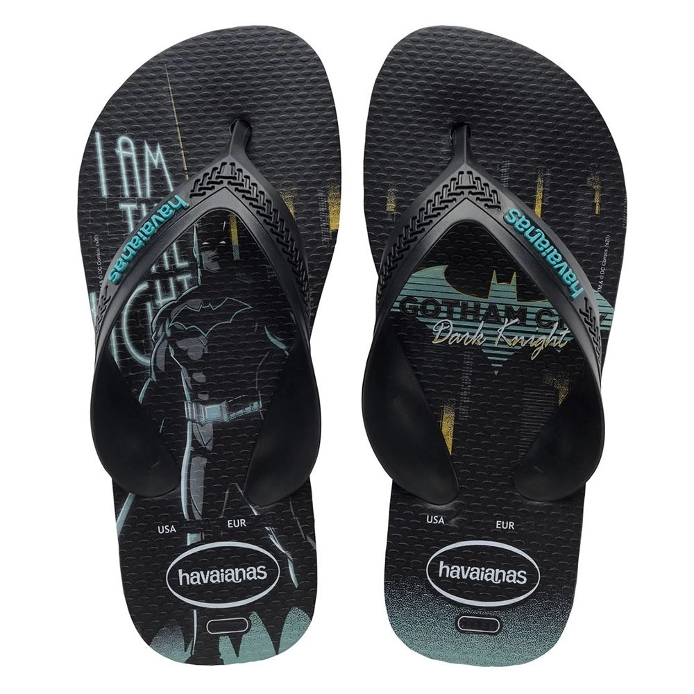 Sandália Havaianas Kids Max Herois Preto/azul 31/32