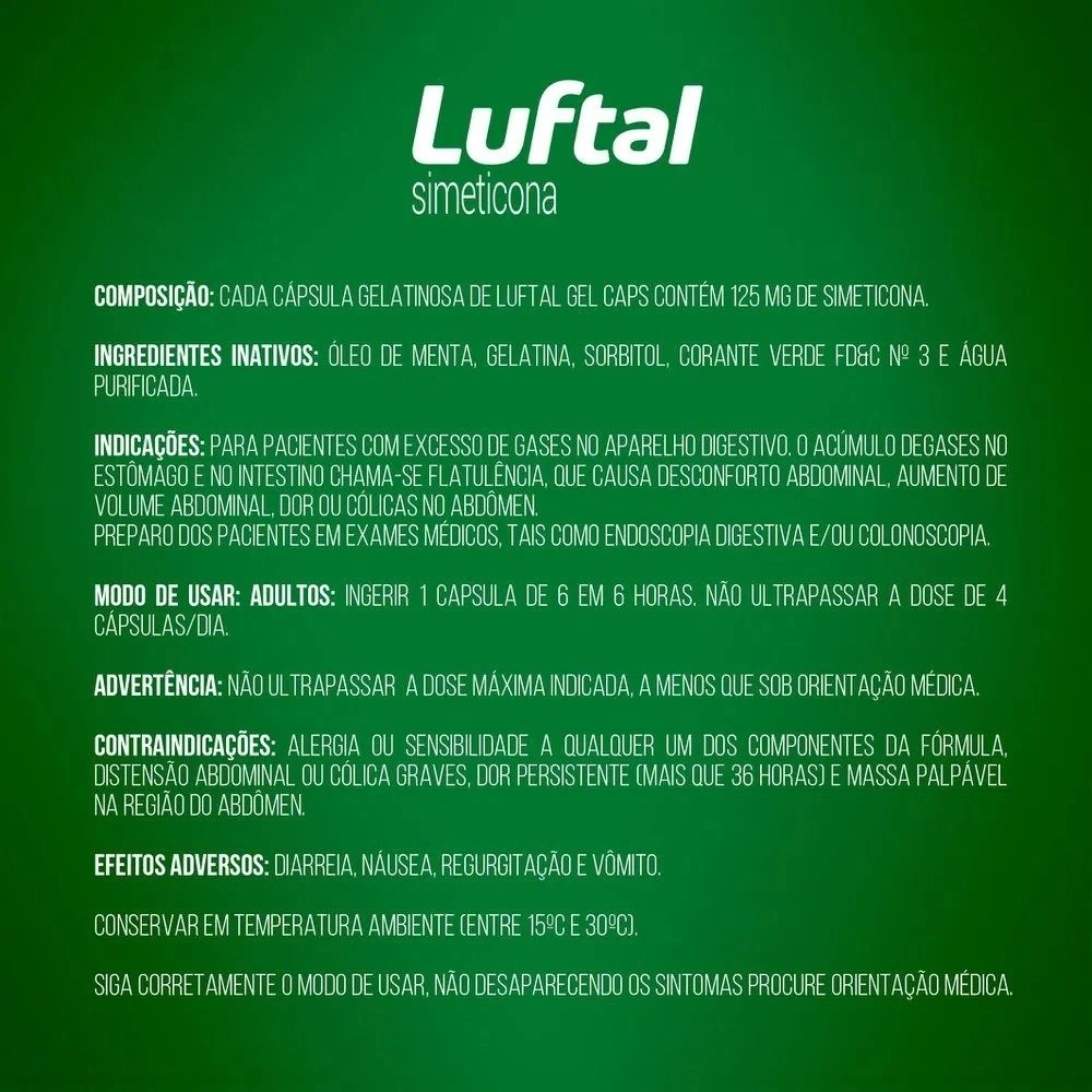 Luftal Gel 125mg Com 20 Cápsulas